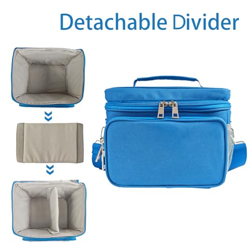 Travel Carrying Case Compatible with Yoto Player Bluetooth Speaker and Headphone Accessories, Card Holder Holds up to 80 Cards with Shoulder Strap, Bag Only (Blue) - color: Blue