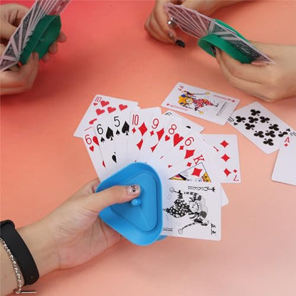 4 Pack Triangle Shaped Hands-Free Playing Card Holder for Kids,Playing Card Games Holder,Adults,Poker Parties,Family Card Game Nights&Classroom Activities (4pack) - color: 4pack