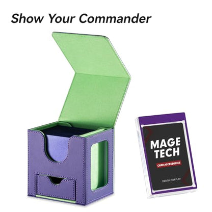 Mage Tech Card Deck Box for MTG Commander - Patented Design, Commander Display, Fits 100 Double-Sleeved Cards, 35pt Card Brick & Dice Tray - Resonance - color: 8. Resonance