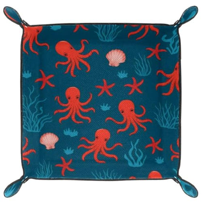 Octopus Pattern Dice Tray Dice Rolling Tray Folding Dice Holder for Dice Games, Like RPG, DND and Other Table Games - color: Multi 1