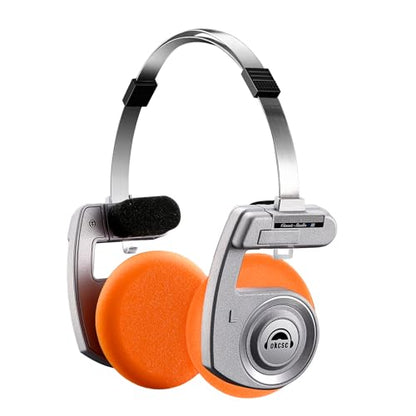okcsc Classic Retro Headphones, Retro Style, BT Wireless On-Ear Headsets, Ultra Lightweight Retro Headsts/40mm Class Composite Film/80s 90s Design/BT 5.3 & Wired Two Connection Modes, BT/Silver - color: Silver, size: Bluetooth