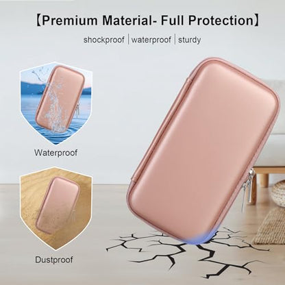Elonbo Carrying Case for TEBIYOU/ WELLST·G/ TaddToy/ Beijue/ FAMILY POCKET/ CCTU/ X-JOYKIDS/ GREENCREEK/ Beico/ KAVOYI/ GuaiyeyeAP Handheld Game Console, Portable Electronic Gaming Player Bag, Gold - color: Rose Gold