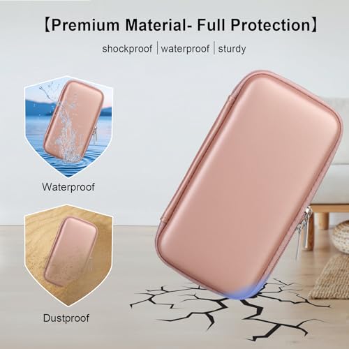 Elonbo Carrying Case for TaddToy/WELLST·G/Beijue/FAMILY POCKET/CCTU/X- JOYKIDS/GREENCREEK/Beico/KAVOYI/GuaiyeyeAP/TEBIYOU Handheld Game Console, Portable Electronic Gaming Player Bag, Gold - color: Rose Gold