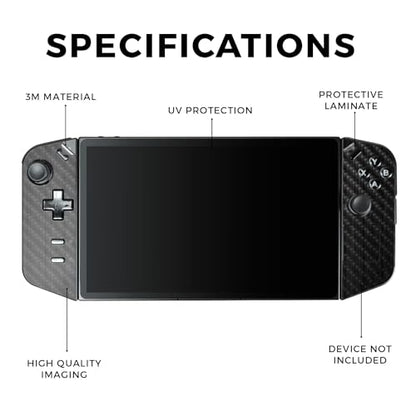 Carbon Fiber Gaming Skin Compatible with Lenovo Legion Go - Black Wood - Premium 3M Vinyl Protective Wrap Decal Cover - Easy to Apply | Crafted in The USA by MightySkins - color: Black Wood, style: Carbon Fiber Textured Finish
