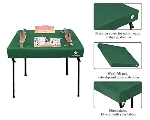 Plusvivo Game Table Cover - Mahjong, Poker, Bridge - Machine Washable Felt - 36" x 36" Blue - color: Green
