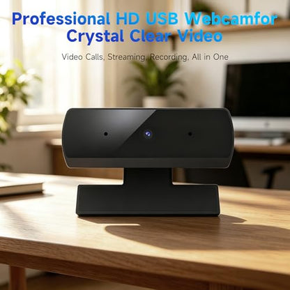 1080P USB HD Webcam with Microphone， Web Camera for PC，with Auto White Balance for Video Calls, Live Streaming Gaming & Online Meetings ，USB Streaming Camera - color: Black
