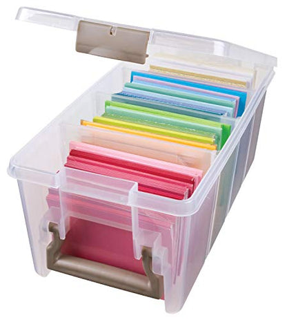 ArtBin Semi Satchel 휴대용 공예 정리함, 칸막이 3개 포함 - 미술 및 공예 용품을 위한 투명 플라스틱 보관 케이스 - color: 골드., size: Pack of 1