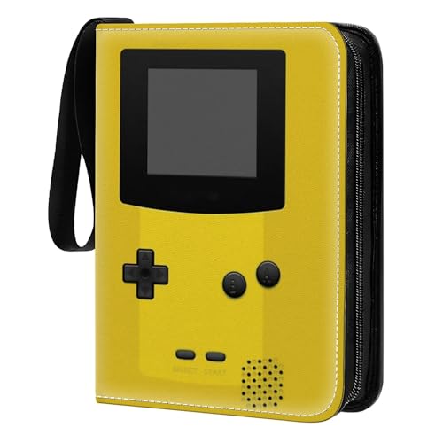 Card Binder 400 Pockets, 50 Sleeves Large Binder Trading Cards Holder 4 Pocket, Storage Organizer, Album Folder Case Protector Collector Gift Yellow Game Control - color: Yellow Game Control, size: 4 Pocket