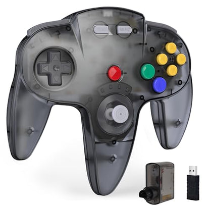 2 Pack Wireless N64 Controller for Switch 1 & 2, N64 Console,Lemon/Gunmetal | (Built-in Vibration) (Rechargeable) (3D Analog Stick), 2.4 GHz USB & N64 Receiver Made for Switch Online, Windows PC, macOS - color: Two Pack Lemon/Gunmetal Grey
