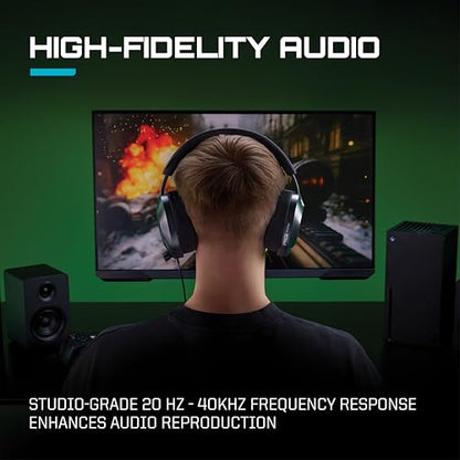 RIG R5 Spear PRO HX Wired Gaming Headset Officially Licensed for Xbox | Series X|S, Xbox One, PC - 40mm Graphene Drivers, Dolby Atmos, Flip-to-Mute Mic, Memory Foam Cushions - Universal 3.5mm - color: Black