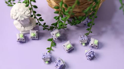 EPOMAKER Gaming Keyboard Switches, 35 PCS, Linear/Tactile Switch, 5-Pin Pre-Lubed Switch, Creamy Switches, Compatible with MX Keycaps for Mechanical Keyboard (Wisteria V2, Linear) - color: Wisteria V2