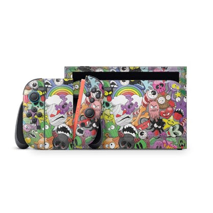 Glossy Glitter Gaming Skin Compatible with Nintendo Switch 2 Premium Kit - Monster Mash - Premium 3M Vinyl Protective Wrap Decal Cover - Easy to Apply | Crafted in The USA by MightySkins - color: Monster Mash, size: Switch 2 Premium Kit, style: Glossy Gli