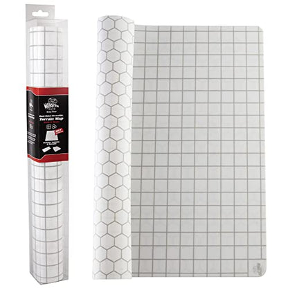 Double-Sided Role Playing RPG Game Mat- Reversible Silicone Battle Matte Grid w Hexes and Squares- XL 20"x20"-Foldable, Rollable, Wet Eraseable - Made for D&D Dungeons Dragons, Pathfinder and More | Foldable Silicone Battle Map, Wet Erase and Rollable, fo