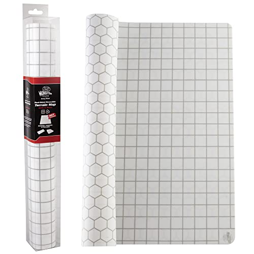 Double-Sided Role Playing RPG Game Mat- Reversible Silicone Battle Matte Grid w Hexes and Squares- XL 20"x20"-Foldable, Rollable, Wet Eraseable - Made for D&D Dungeons Dragons, Pathfinder and More | Foldable Silicone Battle Map, Wet Erase and Rollable, fo