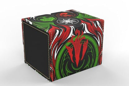 Vault- TCG/MTG 100+ Card Color Combo Deck Box (White/Red/Green) - color: White/Red/Green