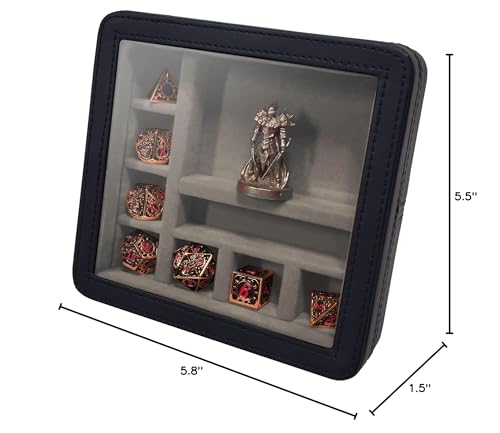 Forged Dice Co. RPG Character Shrine Display Case for Dice and DND Miniatures - Includes Travel Dice Tray and Display Lid - Compatible with Dungeons and Dragons Dice and Miniatures - Gray - color: Grey