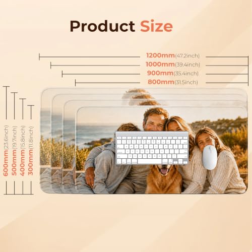 Custom Mouse Pad Custom Desk Mat Personalized Mouse Pad | Multiple Size Options Personalized Photo Text Logo Large Mouse Pad Non-Slip Easy-Clean Keyboard Mat For Office Computer Desk
