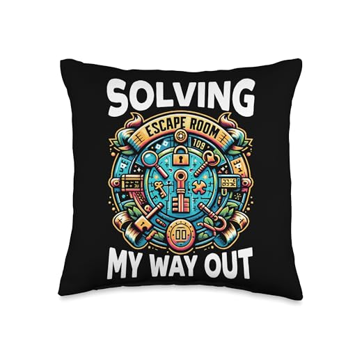Escape Room Roomescape Puzzle Room Exit Game Throw Pillow - size: 16x16
