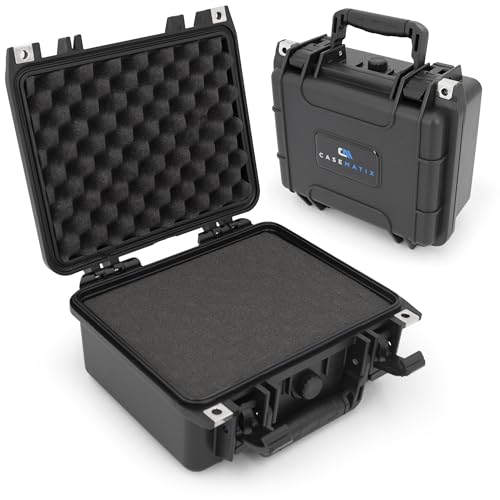 CASEMATIX 11" Waterproof Hard Case with Customizable Foam for Portable Electronics, Tools and Accessories - Hard Shell Small Plastic Case with Pre-Diced Travel Case Foam Interior - size: 11"