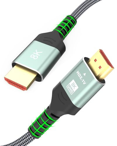 Eaeon 4FT Ultra High Speed 8K/4K HDMI to HDMI Cable Braided Gold-Plated,48Gbps,ARC,3D,HDCP 2.2/2.3,eARC,HDR 10,DTS:X,Compatible for Laptop,Monitor,Projector,PS5/4/3,Xbox One,Fire/Roku TV,Blu-ray,HDTV