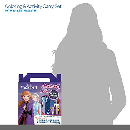 Disney Frozen 2 Anna and Elsa Coloring and Activity Carry Set with Sticker Sheets AS45853 Bendon, Multicolor
