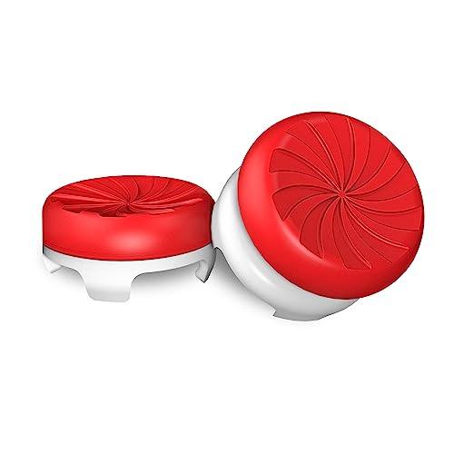 KontrolFreek FPS Freek Inferno for PlayStation 4 (PS4) and PlayStation 5 (PS5) Controller | Performance Thumbsticks | 1 High-Rise, 1 Mid-Rise | Red/White - style: PS5