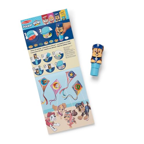 Melissa & Doug Sticker Wow! PAW Patrol Chase Stamper Toy and Activity Pad | 300 Surprise Stickers, PAW Patrol Chase Stamper, 24-Page Pad, Mess-Free Travel Toys, Arts & Crafts, Preschool Toys, Ages 3+ - size: 10.0 x 6.0 x 1.85