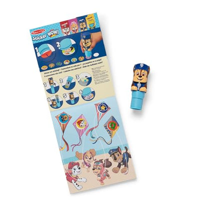 Melissa & Doug Sticker Wow! PAW Patrol Chase Stamper Toy and Activity Pad | 300 Surprise Stickers, PAW Patrol Chase Stamper, 24-Page Pad, Mess-Free Travel Toys, Arts & Crafts, Preschool Toys, Ages 3+ - size: 10.0 x 6.0 x 1.85