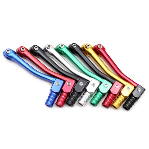 PRO BAT 11mm/0.43" Motorcycle Gear Shift Lever + Universal 22mm 7/8" Motorcycle Hand Grips for 110cc 125cc 135cc 150cc 200cc 250cc Quad Dirt Bike ATV Buggy CRF XR Apollo Red - color: Red