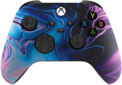 Custom Controllerzz Wireless Controller for Microsoft Xbox Series X/S & Xbox One - Custom Soft Touch Feel - Custom Xbox Series X/S Controller (X/S Blue & Purple Swirl) - color: X/S Blue & Purple Swirl