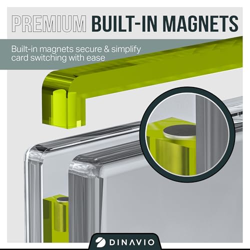 PSA Graded Card Display Acrylic Case for Standard PSA and CGC Slabs - Slab Case - PSA Card Case - Graded Card Display Case - Updated Dimensions - Stand Included (Yellow Border) - color: Yellow Border
