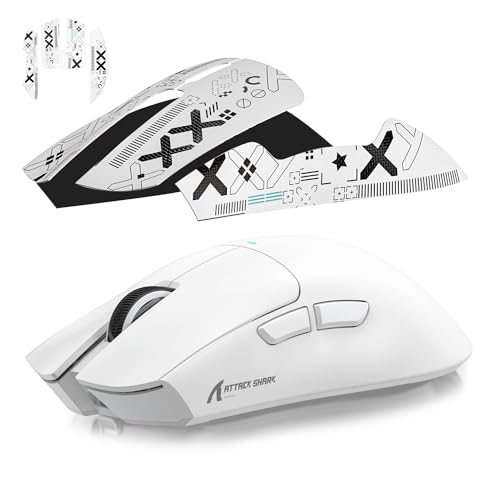 MAGIC-REFINER Attack Shark Gaming Mouse Anti-Slip Grip Tape,Compatible with X11 Superlight Wireless pc Mouse,Sweat Resistant,Fine Feel,Cut to Fit,Cool Mouse Skins for Video Games/Office/Study(White) - color: Griptape （white）