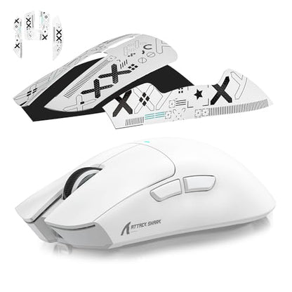 MAGIC-REFINER Attack Shark Gaming Mouse Anti-Slip Grip Tape,Compatible with X11 Superlight Wireless pc Mouse,Sweat Resistant,Fine Feel,Cut to Fit,Cool Mouse Skins for Video Games/Office/Study(White) - color: Griptape （white）