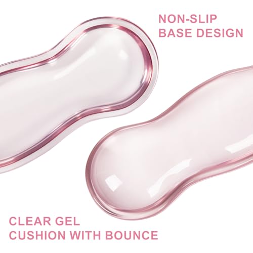L-SPOUTTO Pink Heart Mouse Pad Set,Scalloped XXL Desk Mat + Ergonomic Mouse Wrist Rest + Gel Keyboard Wrist Rest for Keyboard 65%/75%,3in1 Large Desk Pad for Desktop Home Office Computer Game - color: Pink Heart
