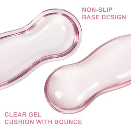 L-SPOUTTO Pink Heart Mouse Pad Set,Scalloped XXL Desk Mat + Ergonomic Mouse Wrist Rest + Gel Keyboard Wrist Rest for Keyboard 65%/75%,3in1 Large Desk Pad for Desktop Home Office Computer Game - color: Pink Heart