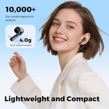 SoundPEATS Air6 HS Wireless Earbuds, Bluetooth 6.0, LDAC Hi-Res Audio for HiFi Sound, 13mm Dynamic Driver, Total 45H, Quick Charging, IPX5 Resistant, Comfortable Fit, ENC Noise Canceling, Support App - color: Black