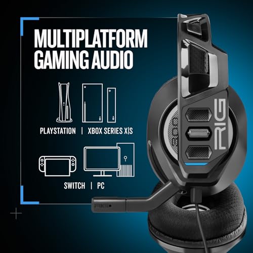 RIG 300 PRO HS Wired Gaming Headset | For PlayStation PS5 and PS4 - Universal 3.5mm compatibility – Flip-to-Stow Mic, 40mm Speakers, 1.2-meter cable - Black - color: Black