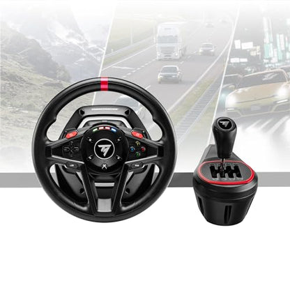 Thrustmaster T128 X Racing Wheel, Pedals & Shifter Bundle - XBOX & PC | Hybrid drive force feedback, 900-degree rotation, racing pedals, 7-speed gearbox, magnetic paddles, for driving and farm sims - style: T128X & Shifter Pack