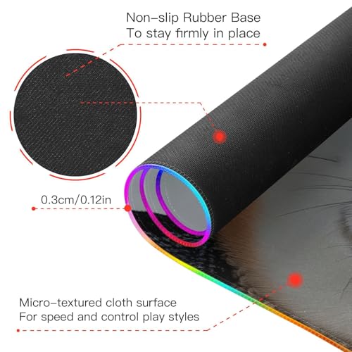 Cute Dog RGB Mousepad Led Mouse Pad, Large Gaming Mouse Pad Large Led Keyboard Pad 15 Light Modes - size: 31.5 × 11.8 in