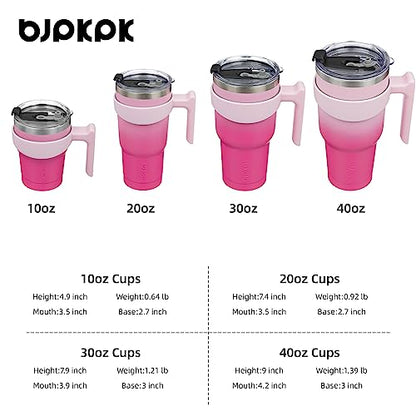 BJPKPK 10 oz Mini Tumbler with Lid, Straw & Handle, Insulated Steel Cup | Small, Spill Proof, Leak Proof, Thermal, Double Wall Vacuum, Sweatproof, Dishwasher Safe, BPA Free, Cherry Blossom - color: Cherry Blossom, size: 10 Ounces