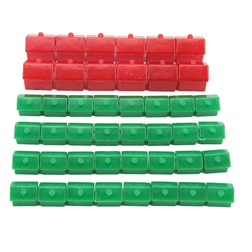 Replacement Pieces Houses Hotels Game Hotel 12 Red and 32 Green Plastic Piece Supplement Accessories Set of House Replacements