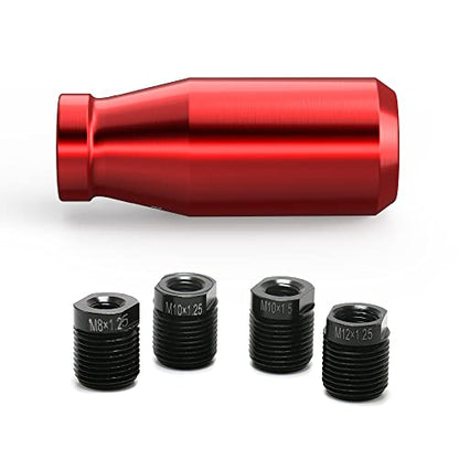 Red 6 Speed Weighted Manual Automatic Gear Shifter Shift Knobs Lever with 4 Metal Adapters Fit Compatible with Manual Cars Most Automatic Cars - color: AAL-R-04-02