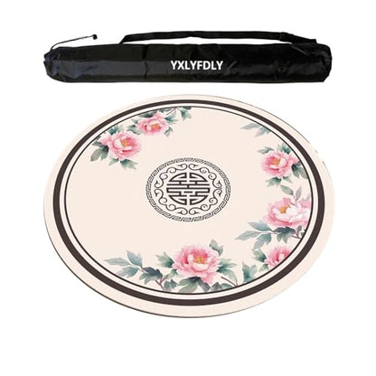 Round Mahjong Mat Silent and Noise Reduction Mahjong Tablecloth with Rubber Backing Large Play Mat for Poker, Card, Board, Tile Games(Creamy,60cm/23.62in) - color: Creamy, size: 60cm/23.62in