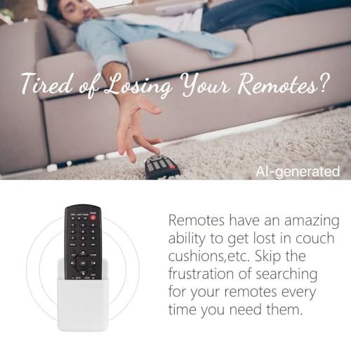 2 Pcs Remote Control Holder Wall Mount, TV Controller Holder, Self Adhesive Remote Holder, Wall Pen Holder Storage Accessories for Home Office School (White) - color: White&2Pcs