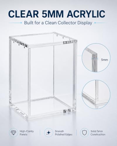 2-Pack Booster Bundle Acrylic Case, Standard 6-Pack, Not for New Tall Boxes | 5mm Acrylic, Magnetic lid, UV and dust resistant, Not for Perfect Order, Ascended Heroes, Chaos Rising or future tall boxes - size: (2-Pack)Booster Bundle Case