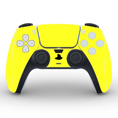 Solid Color Skin Wrap Compatible with PS5 Slim Disc Edition (Yellow) | Console Cover Protective Sticker, Game Controller Vinyl Wrap - color: Yellow