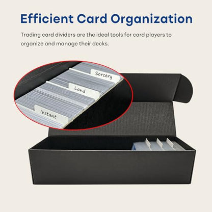Fageverld Trading Card Storage Box with Dividers, 10 Count Cardboard Collector Boxes for Sports Baseball Mtg, Black