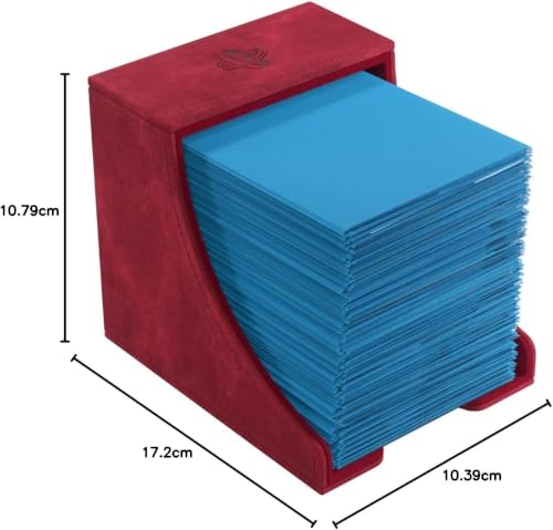 GameGenic Deck Box – Watchtower XL Red 100CT – Durable and Sturdy TCG, OCG, CCG Card Storage – Compatible with Pokemon, Yugioh, Commander, and MTG Magic: The Gathering Cards - color: Red