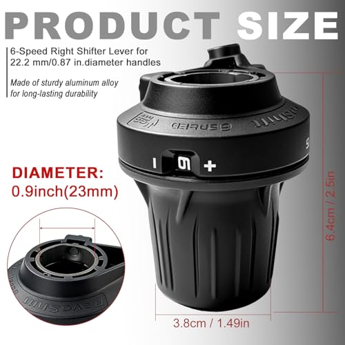 6 Speed Bike Shifter, SL-RV100-6 Speed Shifter Lever Bicycle Twist Grip Thumb Gear Shifter for MTB Folding Mountain Bike - size: RV100-6R