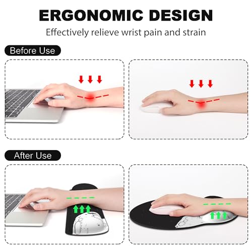 Ergonomic Mouse Pad with Wrist Rest and Keyboard Wrist Rest, Mousepad and Wrist Rest for Computer Keyboard, Pain Relief, Non-Slip Rubber Base, Mouse Pad with Wrist Support for Gaming, Astronaut - color: Astronaut